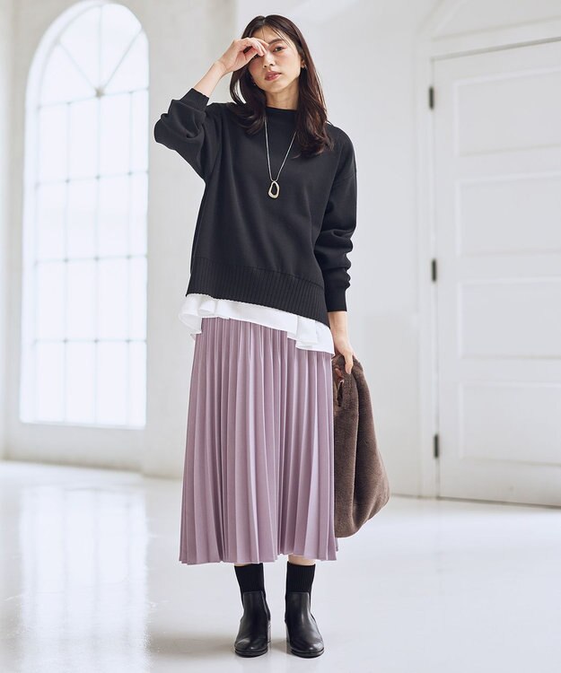 ANY 【5色展開】ハイネックデイリーニット ブラック