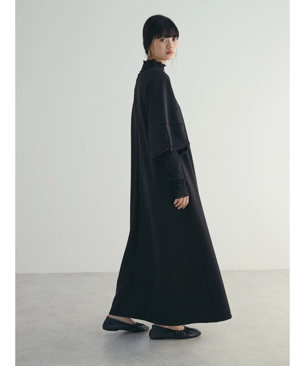 Green Parks armonia. 袖ボリュームポンチワンピース Black