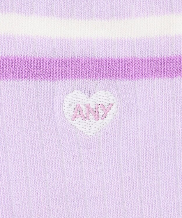 ANY KIDS ハートワンポイント　ハイソックス ラベンダー