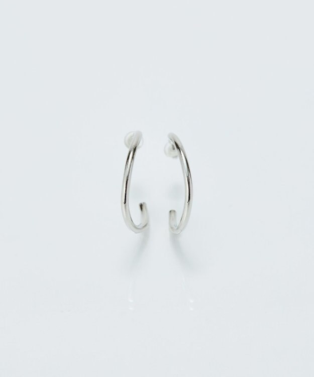 Phoebe 【金属アレルギー対応】2wayウェーブラインフープピアス　シルバー/ニッケルフリー シルバー