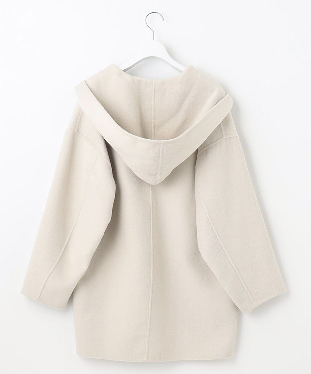 UNFILO 【撥水】ウール混リバー フーデットコート ベージュ系