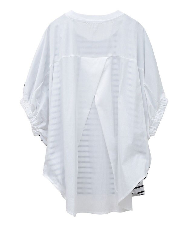 AMERICAN HOLIC 異素材ドッキングドルマンプルオーバー Border Ivory