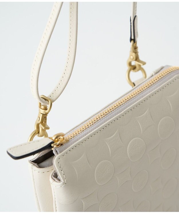 MIYABIYA 南蛮七宝 ソフトレザー ダブルポシェット アイボリー