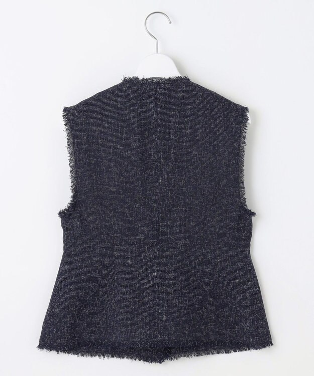 Feroux 【セットアップ対応】春ツイード コンパクトジレ ネイビー系1