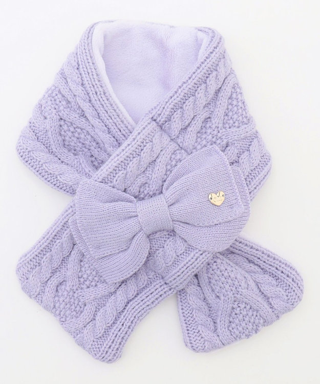 ANY KIDS ケーブルニットマフラー ラベンダー