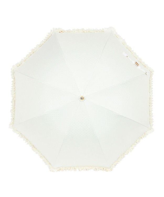 MOONBAT 【ランバン オン ブルー（LANVIN en Bleu）】晴雨兼用日傘 　長傘　ドビーフリル オフホワイト