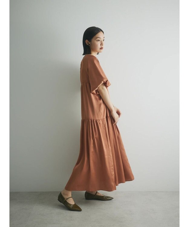 Green Parks armonia．ティアード切り替えワンピース Terracotta
