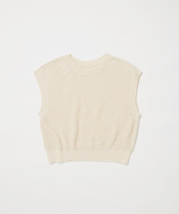 TOQUE 〈大草直子さんアドバイザー〉ベビーアルパカ×シルクハニカムニットフレンチトップス オフ