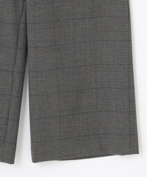 J.PRESS LADIES S 【洗える】アルガンシルクチェック ワイドパンツ ライトグレー系3