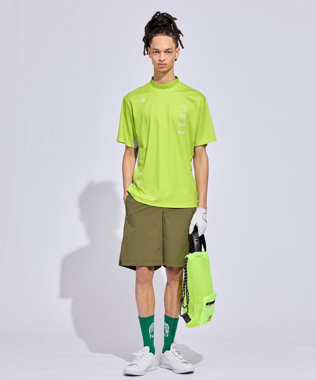 PW CIRCULUS 【MEN】メッシュコンビ モックネック ゴルフ ライトグリーン系