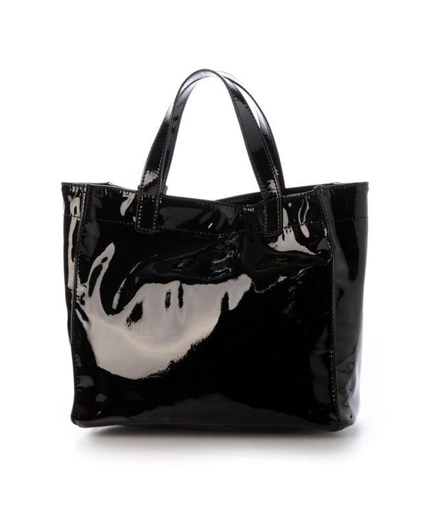 UNBILLION カシュカシュ cachecache / ソフトエナメルスクエア手提げトートS ブラック