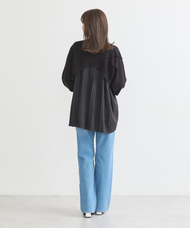 earth music&ecology ドッキングプリーツニット Black