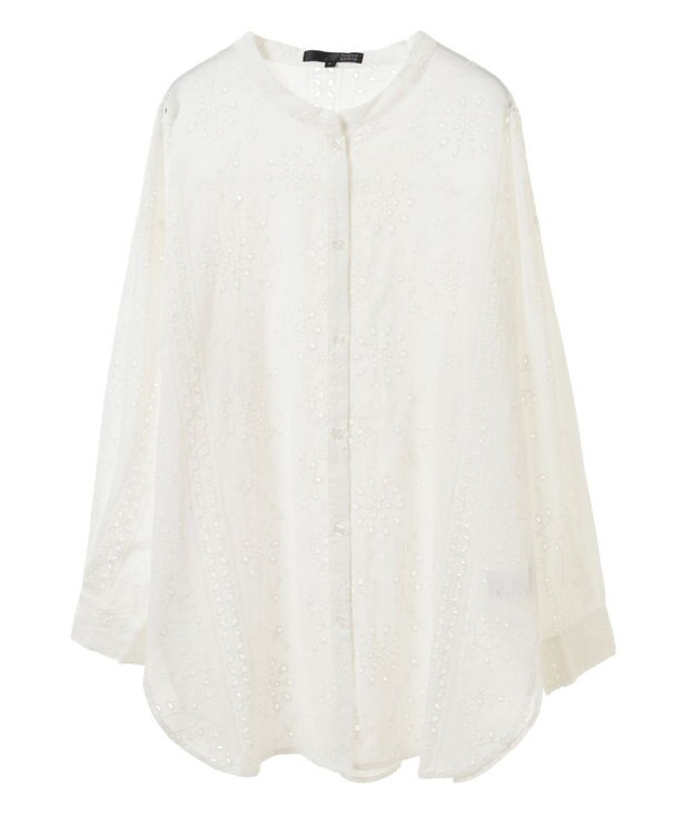 Green Parks ・ＳＵＧＡＲ　ＳＰＯＯＮ　刺繍レースシャツチュニック Off White