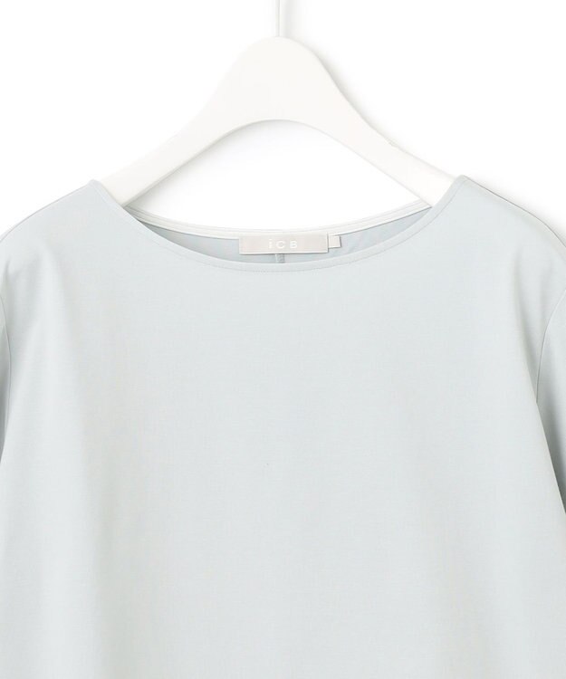 ICB 【接触冷感・UVケア・洗える】 コンフォートプレーティング クレセントスリーブカットソー アイスグレー系