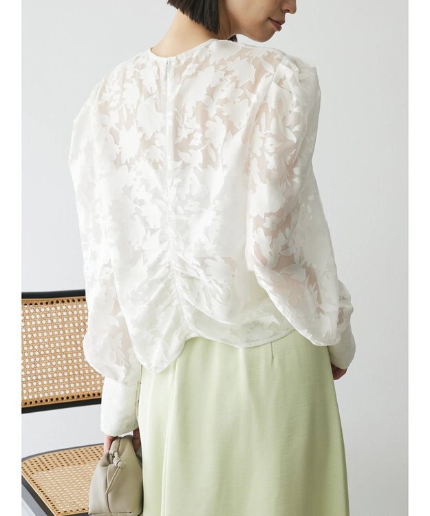 Green Parks AnriettMusee 花柄オパールシャーリングブラウス Off White