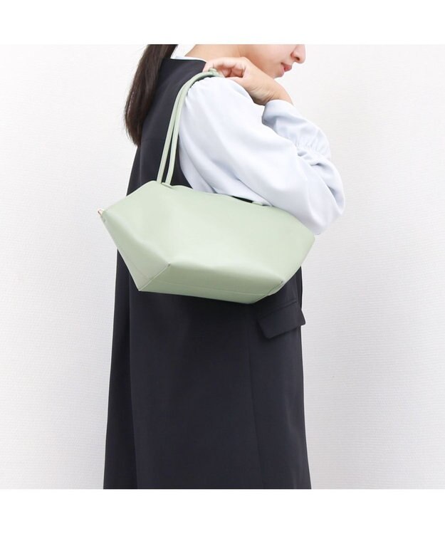 UNBILLION カシュカシュ cachecache / 横長バスケット型2wayトートバッグ グリーン