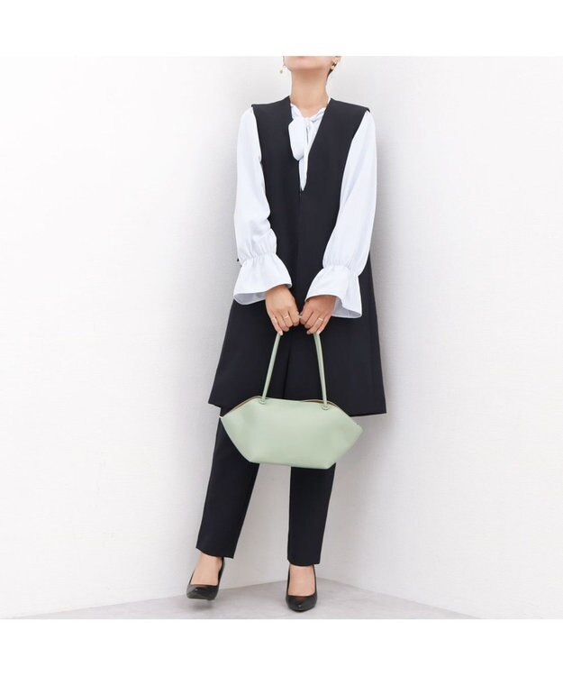 UNBILLION カシュカシュ cachecache / 横長バスケット型2wayトートバッグ グリーン