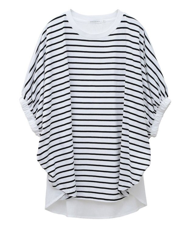 AMERICAN HOLIC 異素材ドッキングドルマンプルオーバー Border Ivory