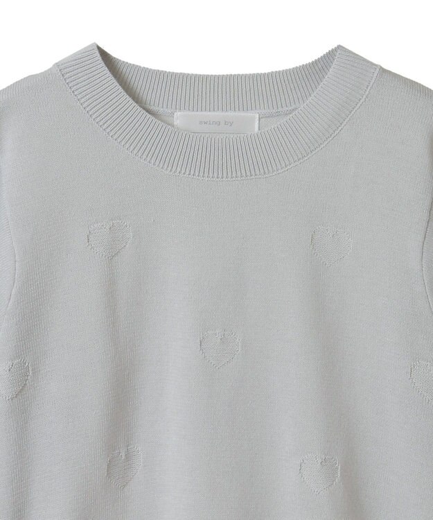 Green Parks ・ｓｗｉｎｇ　ｂｙ　ハート柄クルーニット Black