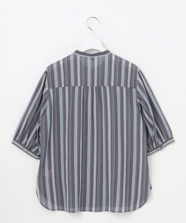 J.PRESS LADIES 【洗える】ランダムストライプ ブラウス ネイビーストライプ系