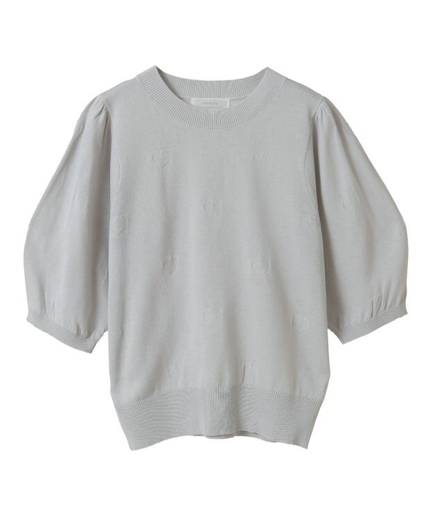 Green Parks ・ｓｗｉｎｇ　ｂｙ　ハート柄クルーニット Black