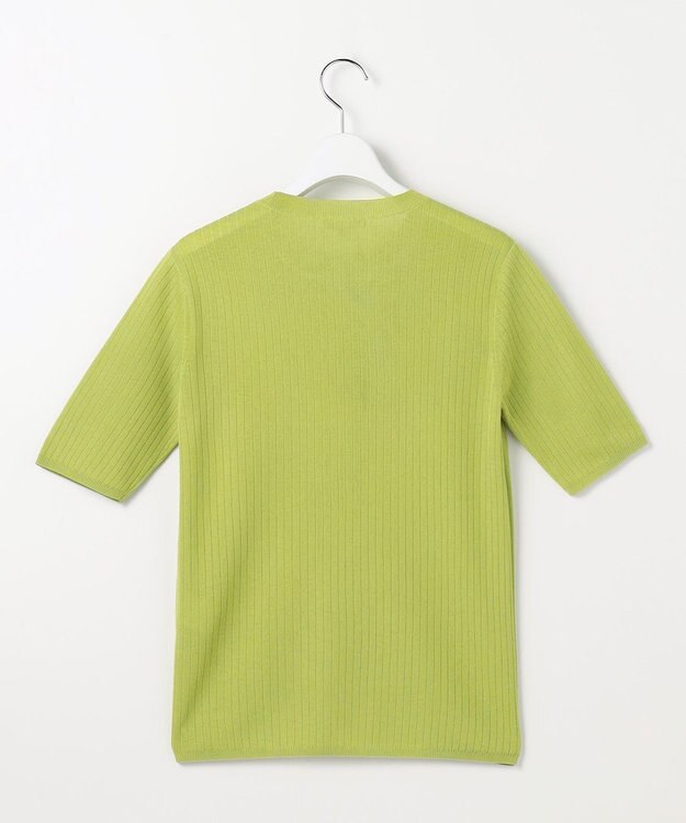 自由区 L 【アンサンブル対応】シアーシルクミックスニット プルオーバー ライトグリーン