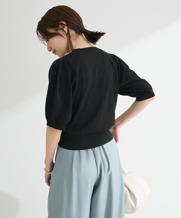 Green Parks ・ｓｗｉｎｇ　ｂｙ　ハート柄クルーニット Black