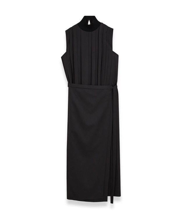JOSEPH ジョゼフプリッセ　ラップスカートドレス Black