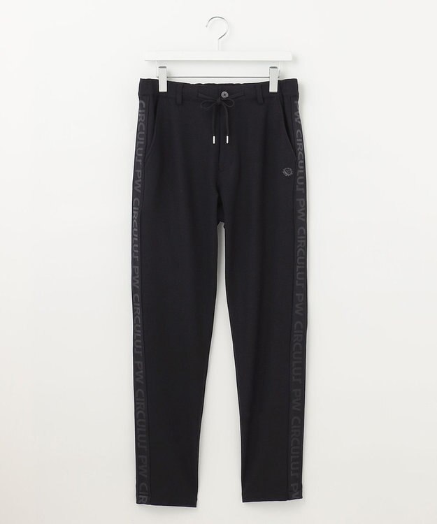 PW CIRCULUS 【MEN】【洗える/帯電防止/ストレッチ】ロゴ サイドライン パンツ ブラック系