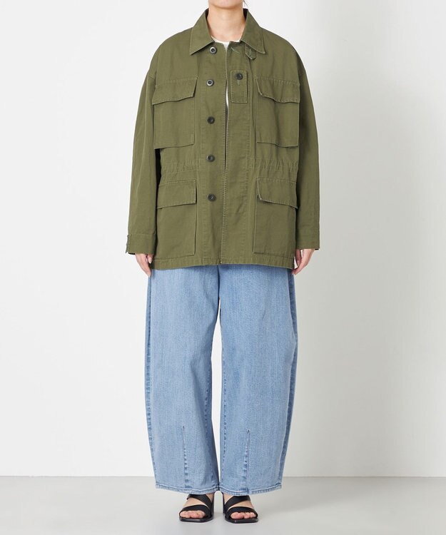 NAVE 【ReNAVE・セットアップ可/洗える】コットンリネンカルゼ ジャケット カーキ系