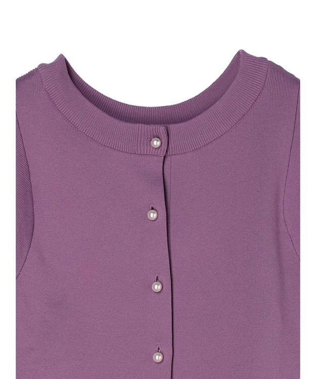 Green Parks ・ｆｕｒｒｙ　ｒａｔｅ２ｗａｙかる~いニットカーデ Purple