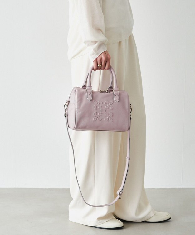 russet 《composition》レザー2WAYミニボストンバッグ（CE-1684） DustyPink