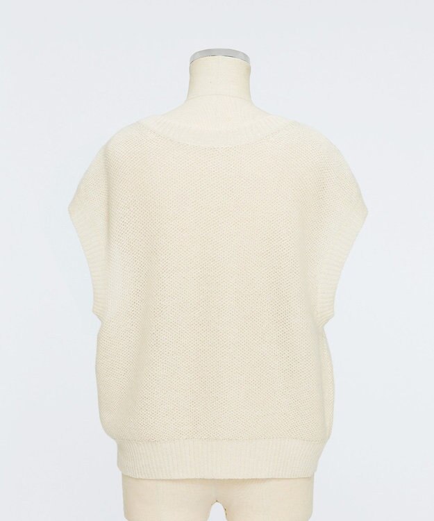 TOQUE 〈大草直子さんアドバイザー〉ベビーアルパカ×シルクハニカムニットフレンチトップス オフ