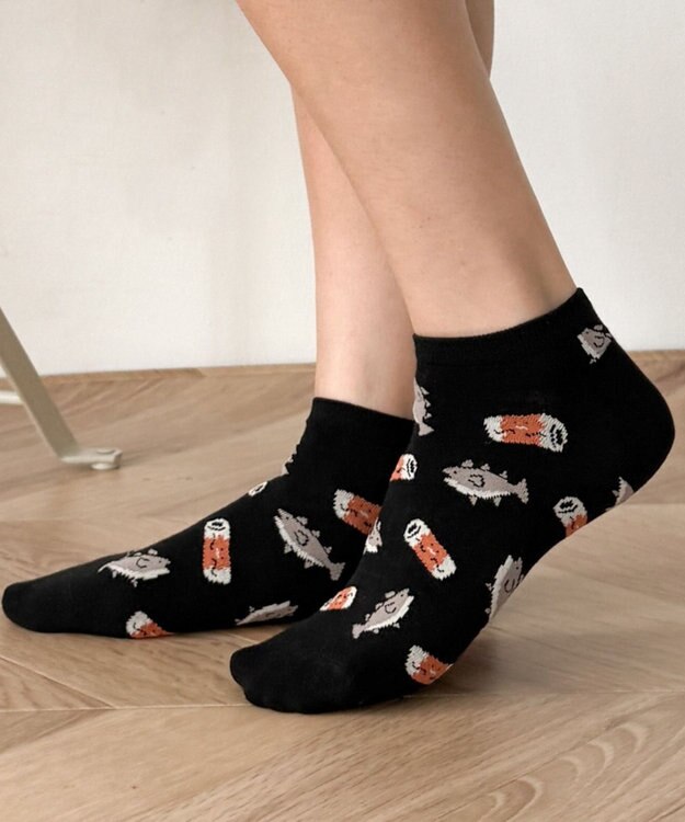 WEGO フードチェンジ総柄ショートソックス 柄2