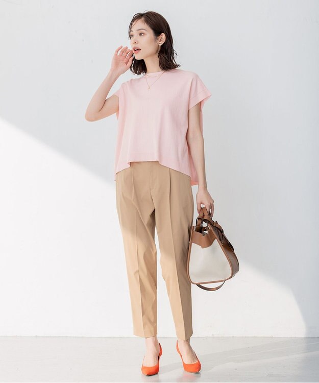 組曲 L 【洗える・型崩れしにくい】CHAI ニットTシャツ ピンク系