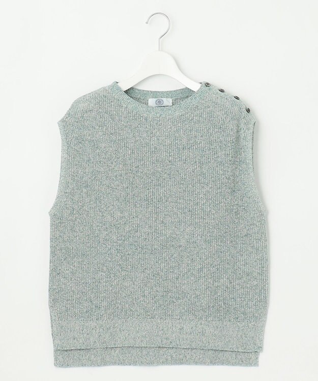 J.PRESS LADIES L 【WEB限定カラーあり】LINEN COTTON ニット ベスト アクア系