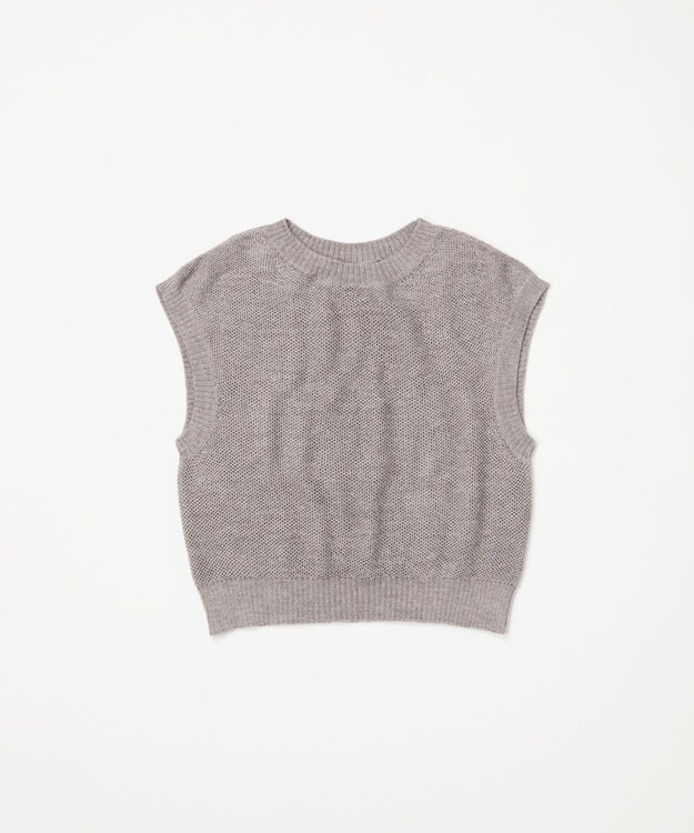 TOQUE 〈大草直子さんアドバイザー〉ベビーアルパカ×シルクハニカムニットフレンチトップス グレー