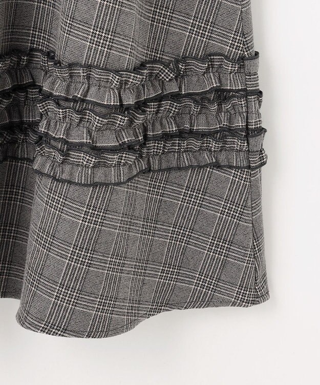 Feroux フレアギャザーチェック スカート ホワイト系2