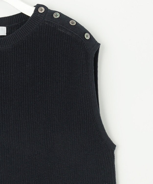 J.PRESS LADIES L 【WEB限定カラーあり】LINEN COTTON ニット ベスト ネイビー系