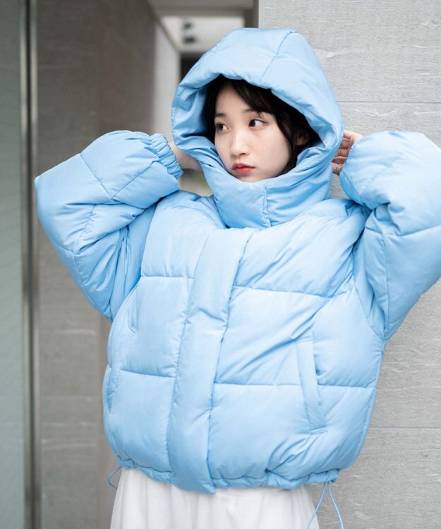 WEGO 【フード取り外し可能】2WAYパテッドジャケット サックス