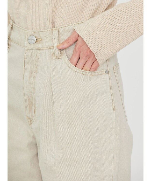 AMERICAN HOLIC フロントタックワイドデニム Beige