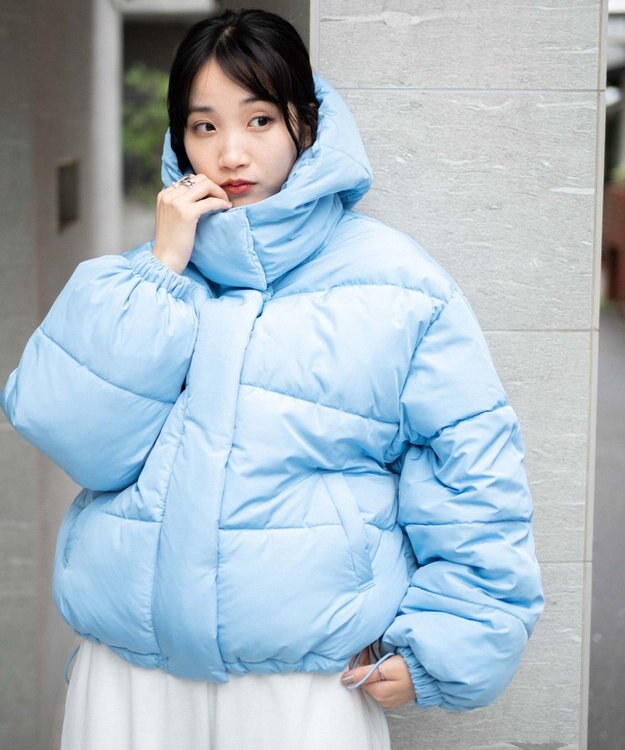 WEGO 【フード取り外し可能】2WAYパテッドジャケット サックス