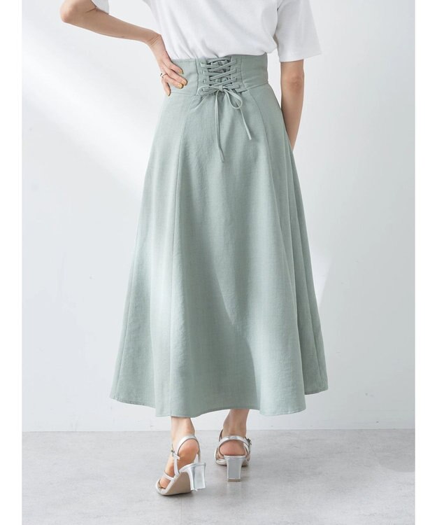 earth music&ecology バックレースアップスカート Mint Green
