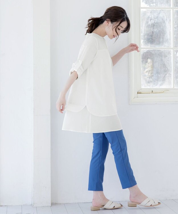 Tiaclasse 【洗える】レイヤードヘムシャツチュニック オフホワイト