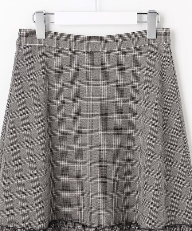 Feroux フレアギャザーチェック スカート ホワイト系2