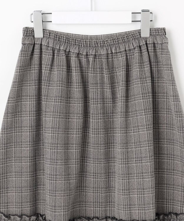 Feroux フレアギャザーチェック スカート ホワイト系2