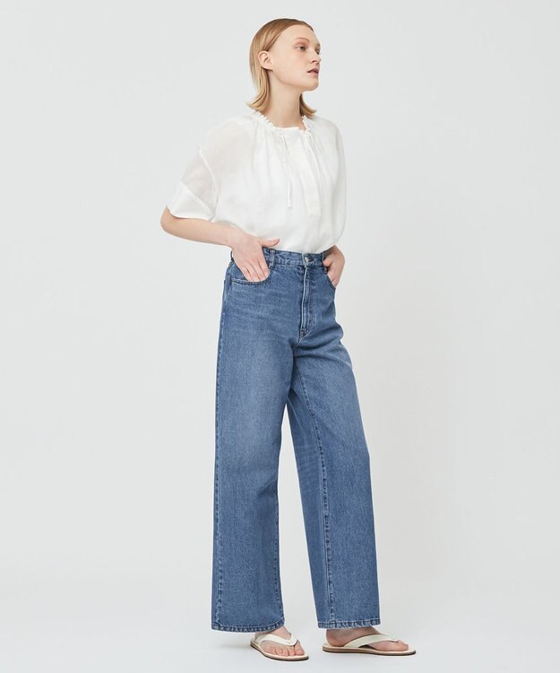 BEIGE， LILAC / ギャザーブラウス White