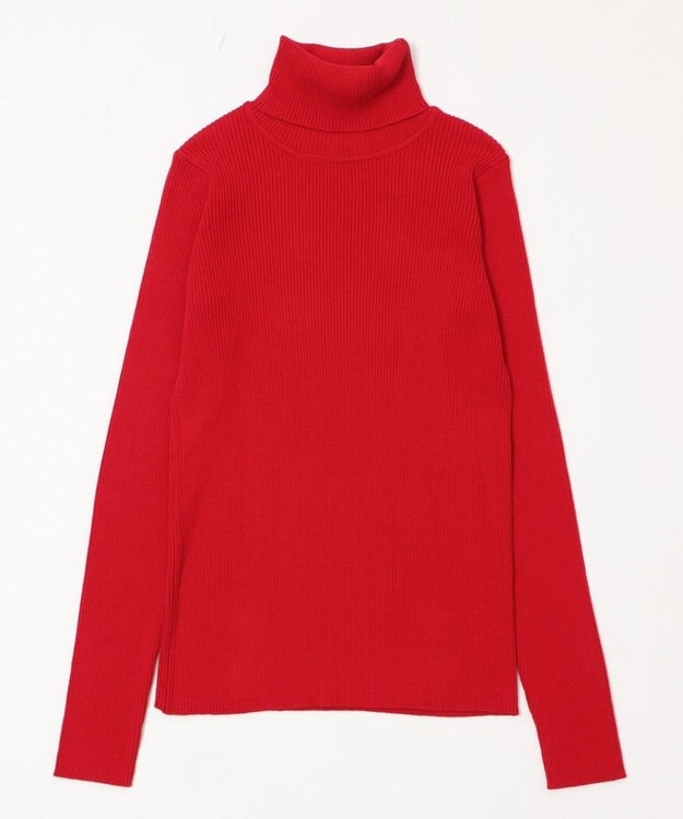 WEGO 【2025年秋冬新作】リブタートルニット レッド