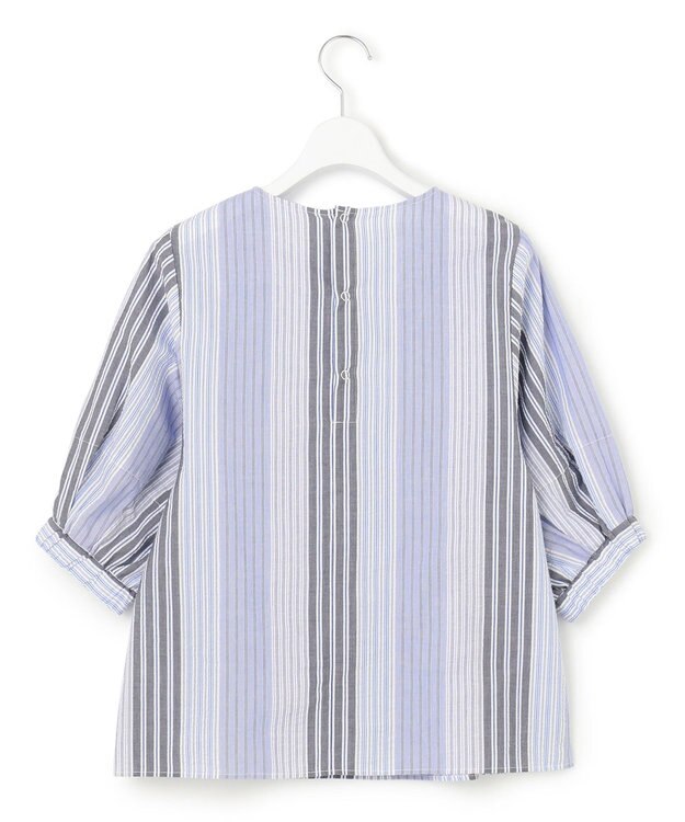 J.PRESS YORK STREET 【WOMEN】マルチストライプ ブラウス ブルー系1