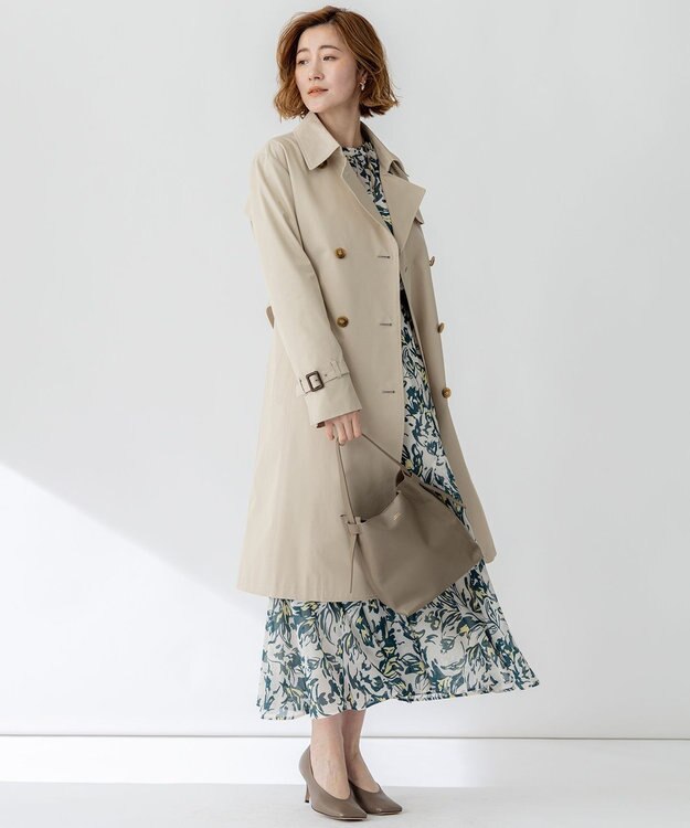 23区 エアータンブラー TCギャバジン ロング トレンチコート ベージュ系